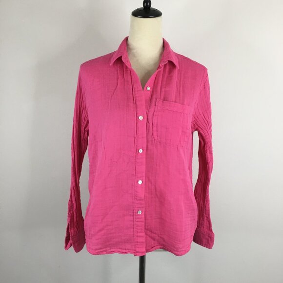 RAILS Hibiscus ELLIS Breezy Lightweight Cotton Gauze Long Sleeve Button Shirt - Picture 5 of 10